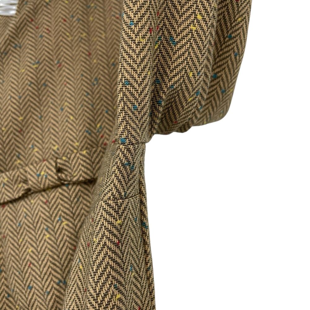 Cabi Tan Striped Herringbone Blazer Sz XSmall Bow Pockets Quiet Luxury Preppy - Picture 9 of 16